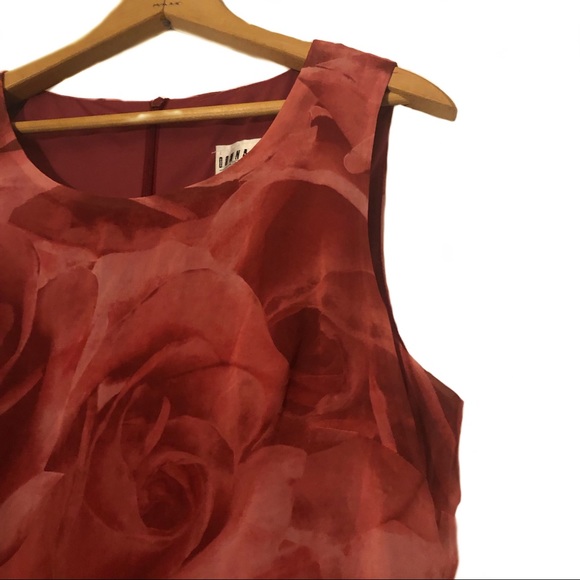 Vintage! Donna Ricco Rose Print Midi Dress Ruffle - Picture 3 of 8